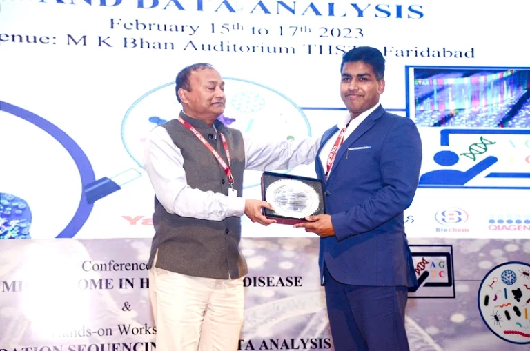 Dr. Rajkumar Halder receiving award